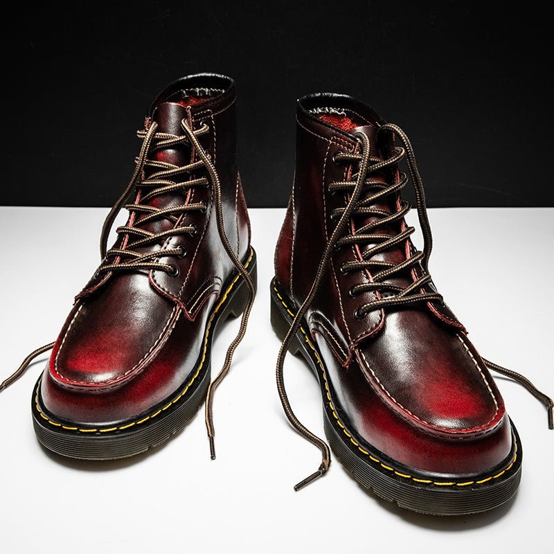 Men's High-Top Cowhide Martin Trendy Tooling Boots - Luna BR wear co.