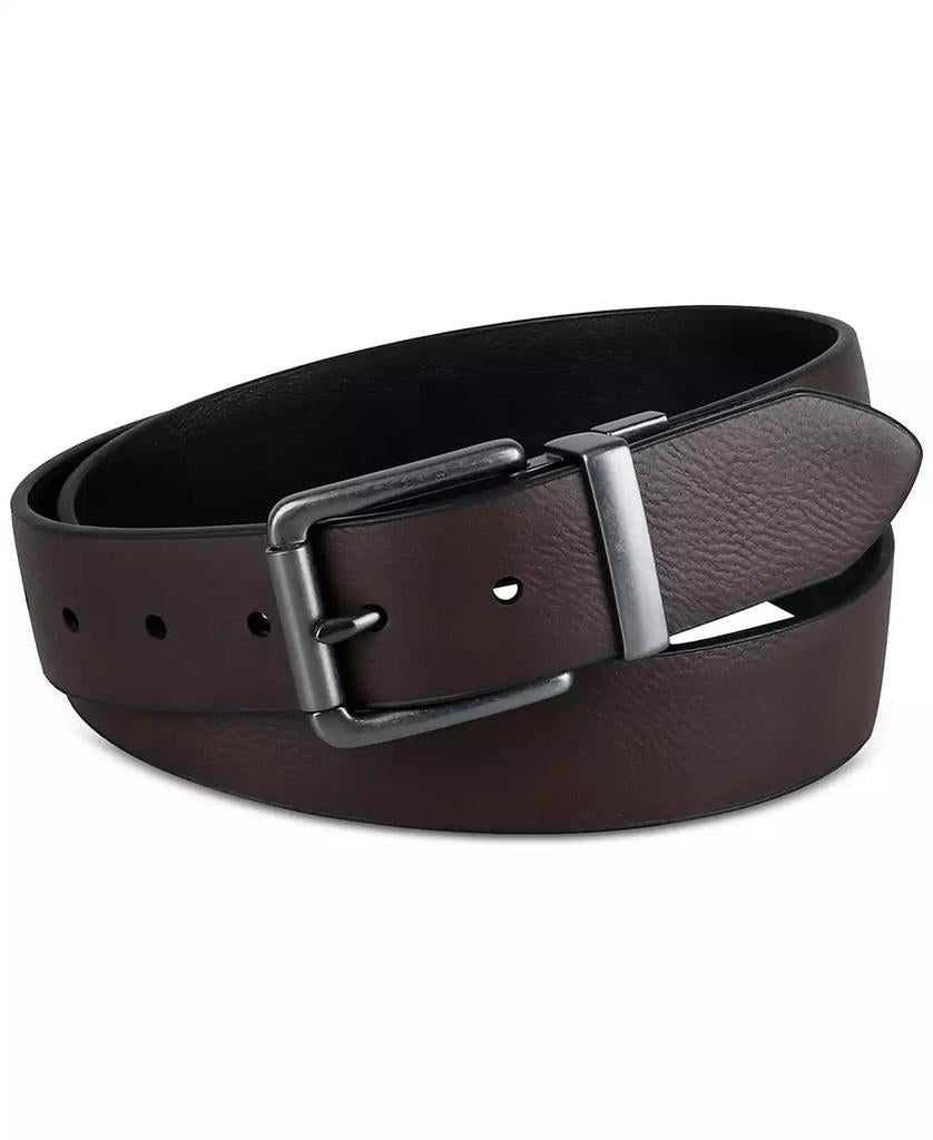 Men's Logo Buckle Stretch Reversible Leather Belt - Luna BR wear co.