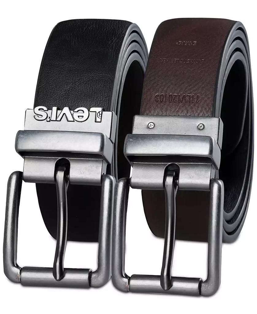 Men's Logo Buckle Stretch Reversible Leather Belt - Luna BR wear co.