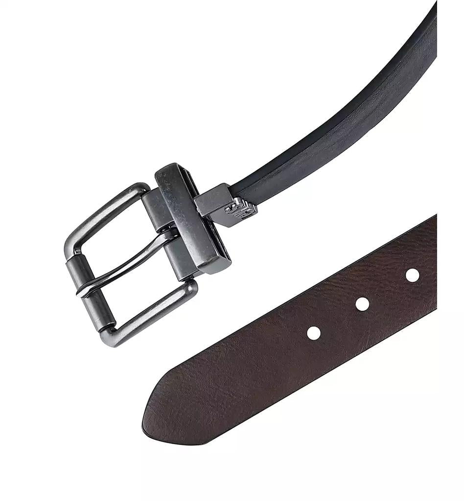 Men's Logo Buckle Stretch Reversible Leather Belt - Luna BR wear co.