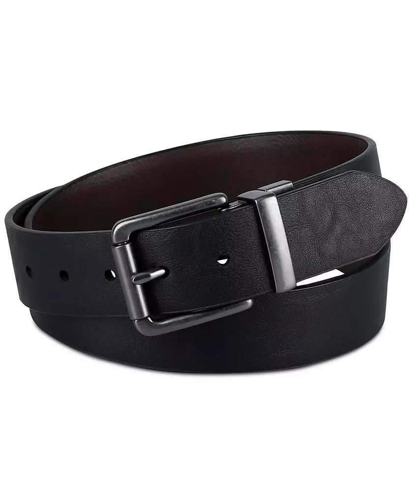 Men's Logo Buckle Stretch Reversible Leather Belt - Luna BR wear co.