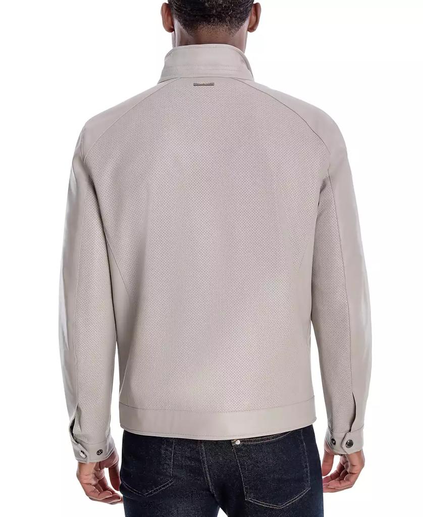 Men's Perforated Faux Leather Moto Jacket, Created for Macy's - Luna BR wear co.