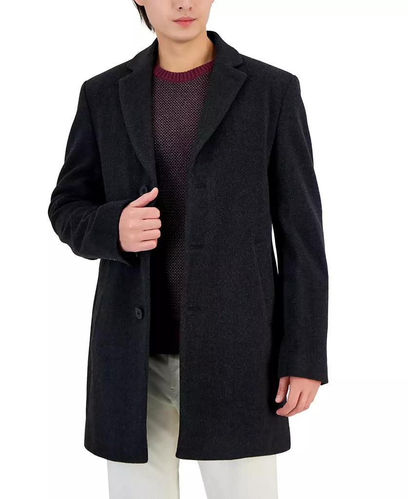 Men's Prosper Wool-Blend Slim Fit Overcoat - Luna BR wear co.