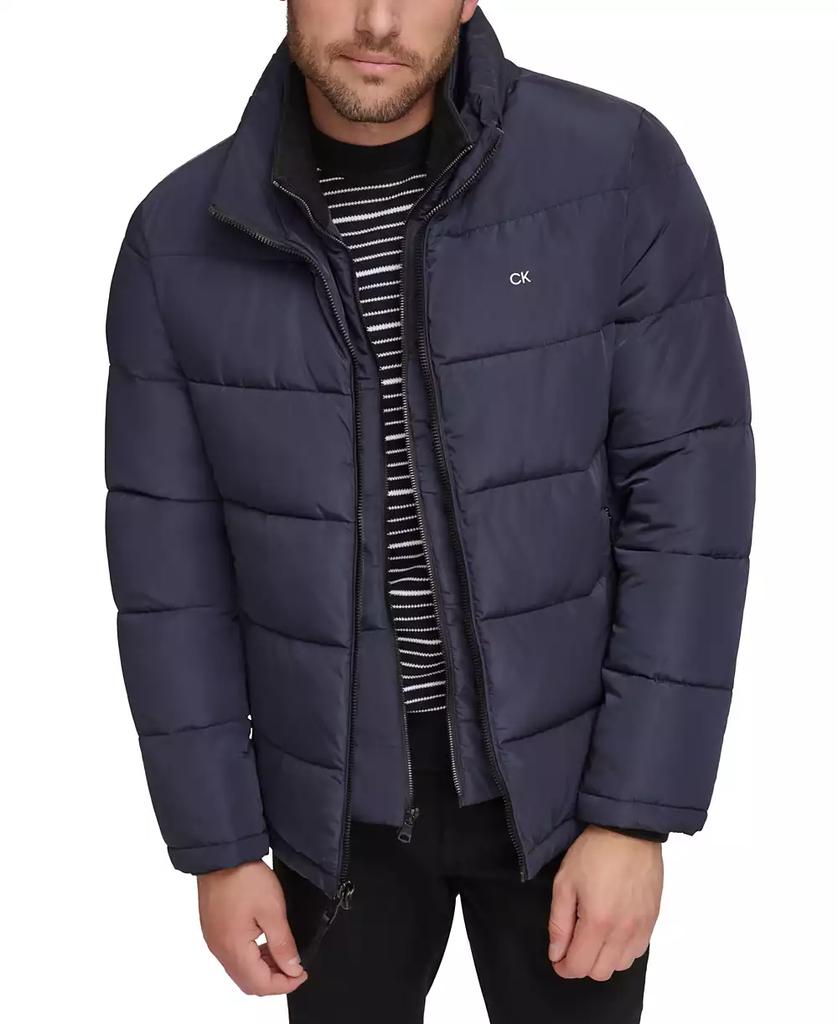 Men's Puffer With Set In Bib Detail, Created for Macy's - XIOR LUXE