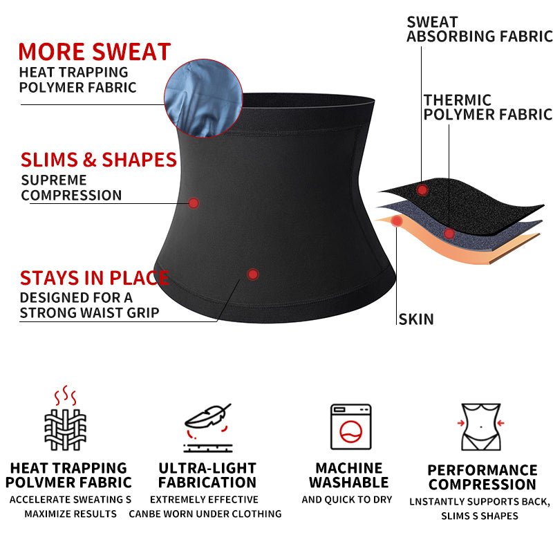 Men's Sauna Body Shaper Waist Trainer Slimming Belt - Luna BR wear co.