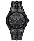 Men's Vert Quartz Three Hand Date Black Stainless Steel Watch 44mm - Luna BR wear co.