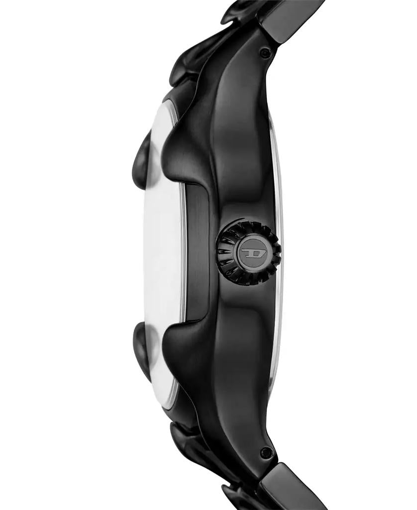 Men's Vert Quartz Three Hand Date Black Stainless Steel Watch 44mm - Luna BR wear co.