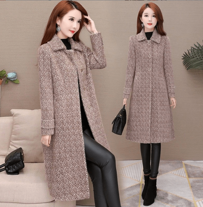Mid-Length Padded Imitation Mink Fleece Coat for Women - Luna BR wear co.