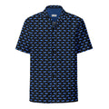 Midnight Whale Party Button Down Hawaiian Shirt - Coastal Summer 2024 Collection - Luna BR wear co.
