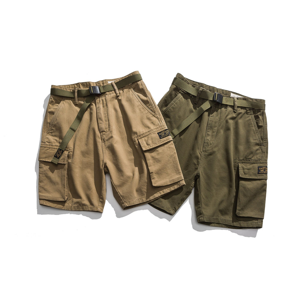 Multi-Pocket Khaki Army Green Work Shorts - Luna BR wear co.