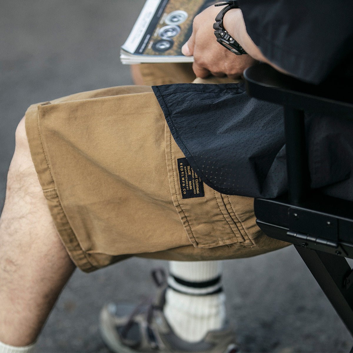 Multi-Pocket Khaki Army Green Work Shorts - Luna BR wear co.