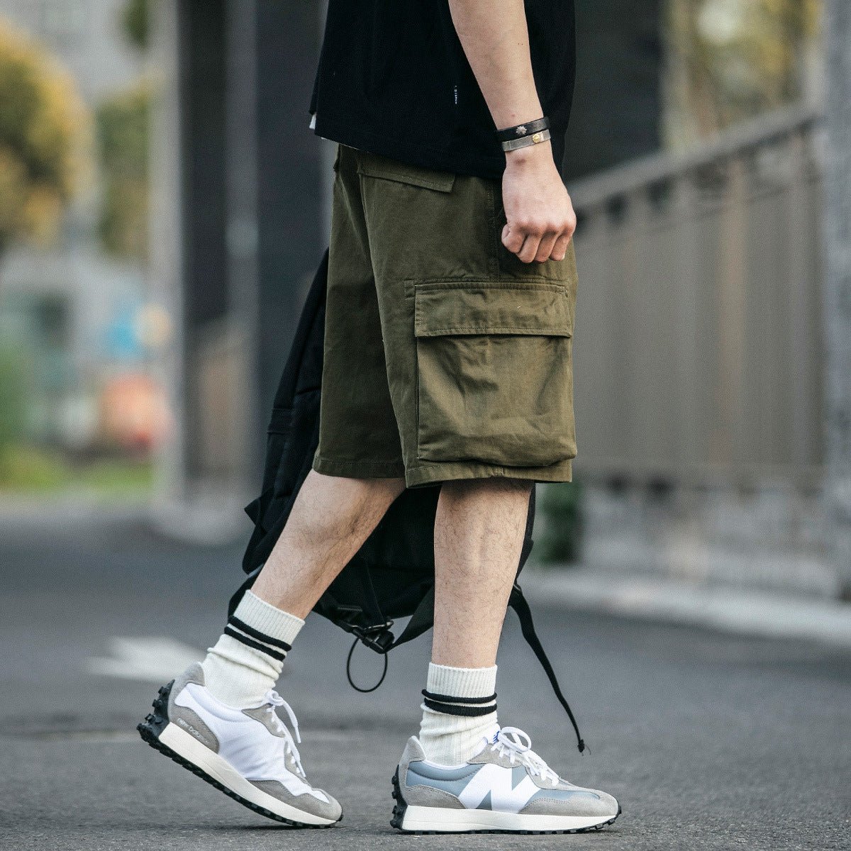 Multi-Pocket Khaki Army Green Work Shorts - Luna BR wear co.