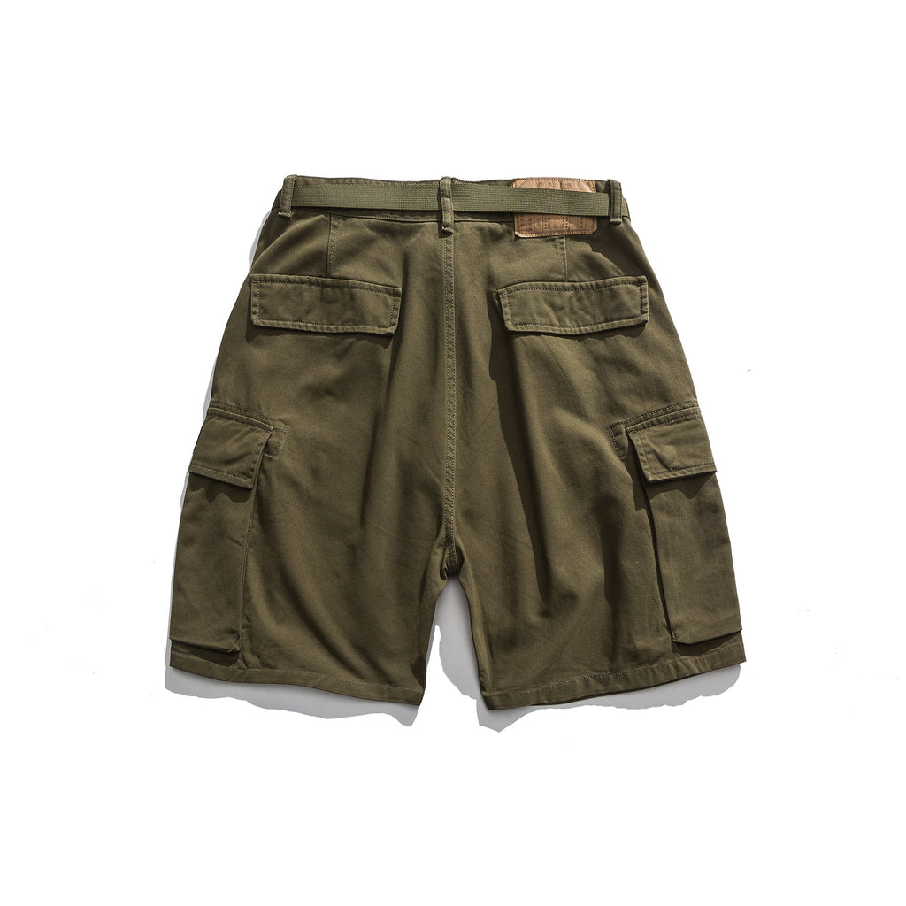 Multi-Pocket Khaki Army Green Work Shorts - Luna BR wear co.