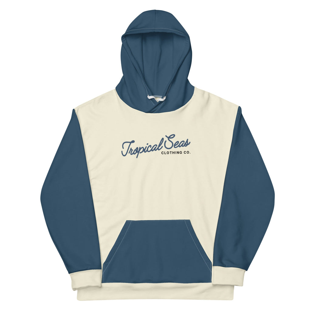 Navy & Off White Two-Toned Tropical Seas Hoodie - Luna BR wear co.