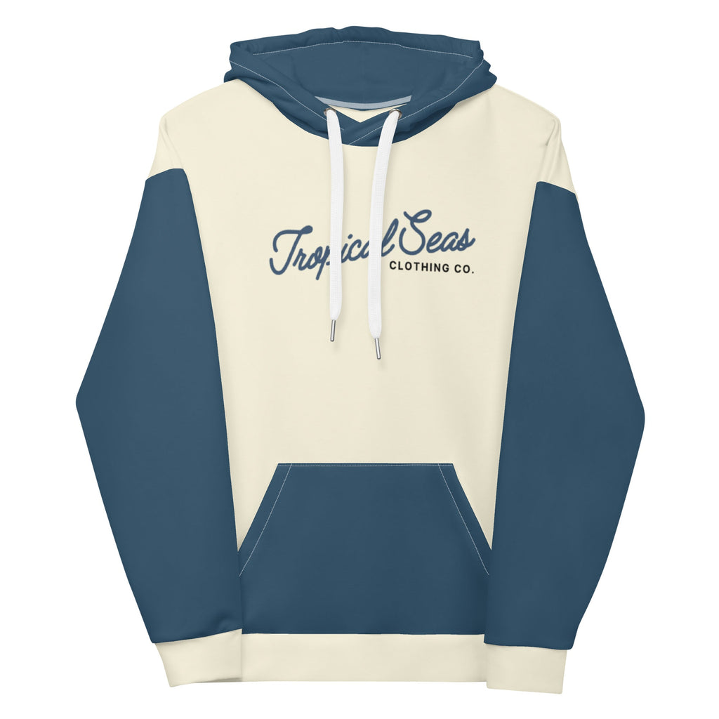 Navy & Off White Two-Toned Tropical Seas Hoodie - Luna BR wear co.
