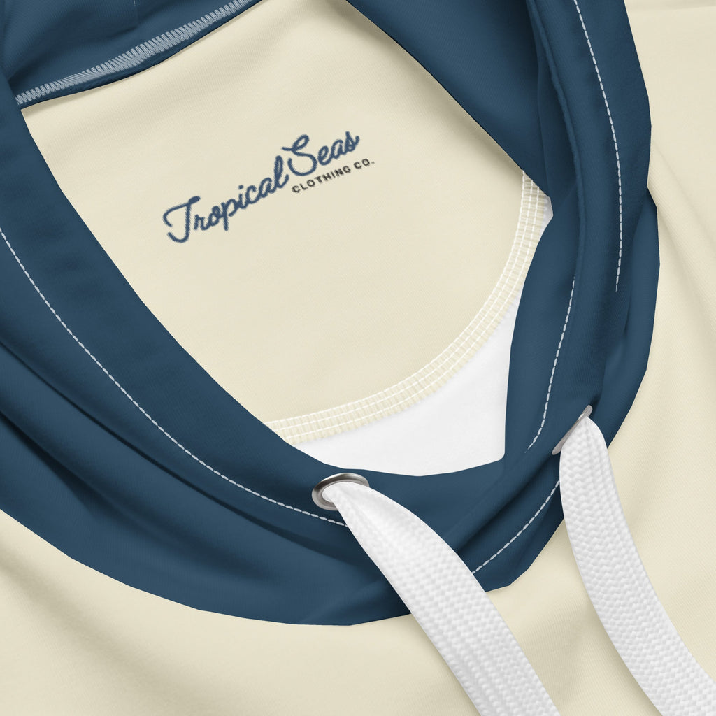 Navy & Off White Two-Toned Tropical Seas Hoodie - Luna BR wear co.