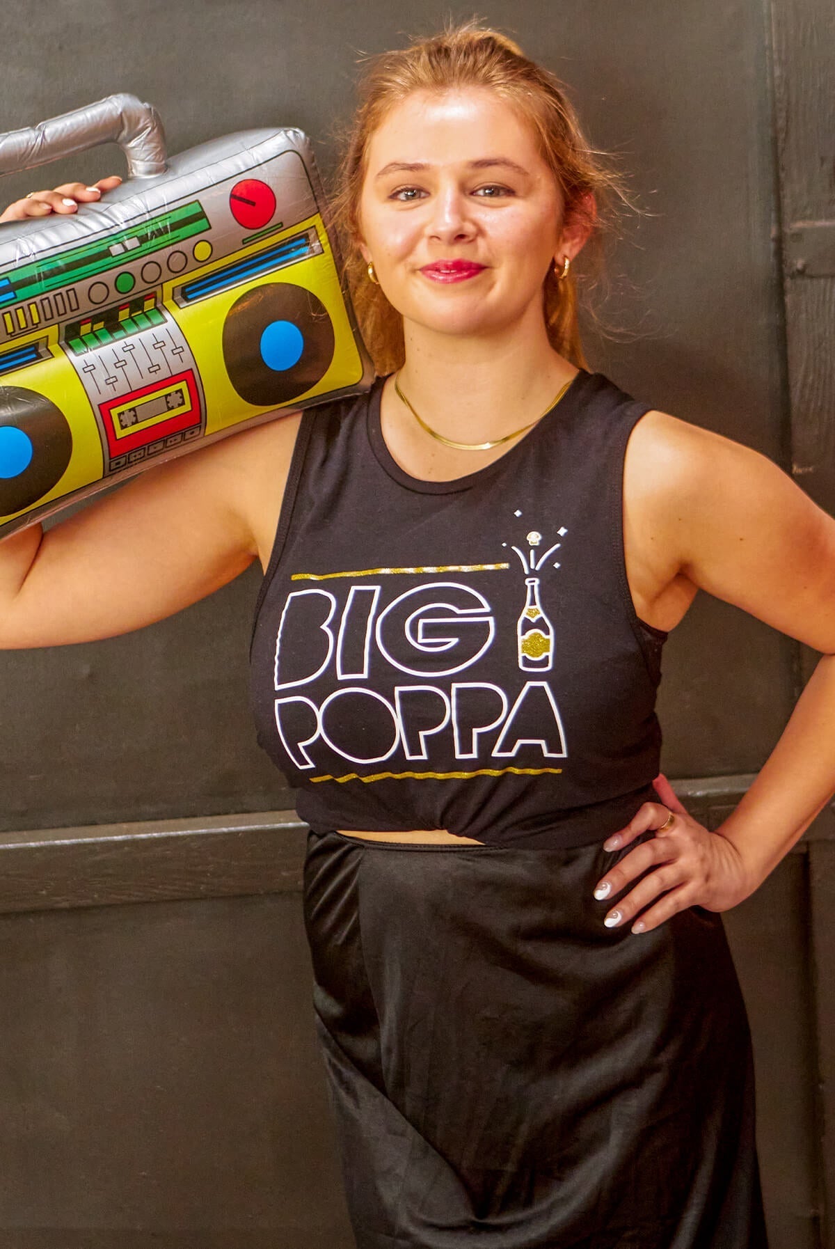 Notorious Bride | Big Poppa - Funny 90's Hip Hop Bachelorette Party Flowy Muscle Tank Tops - Luna BR wear co.