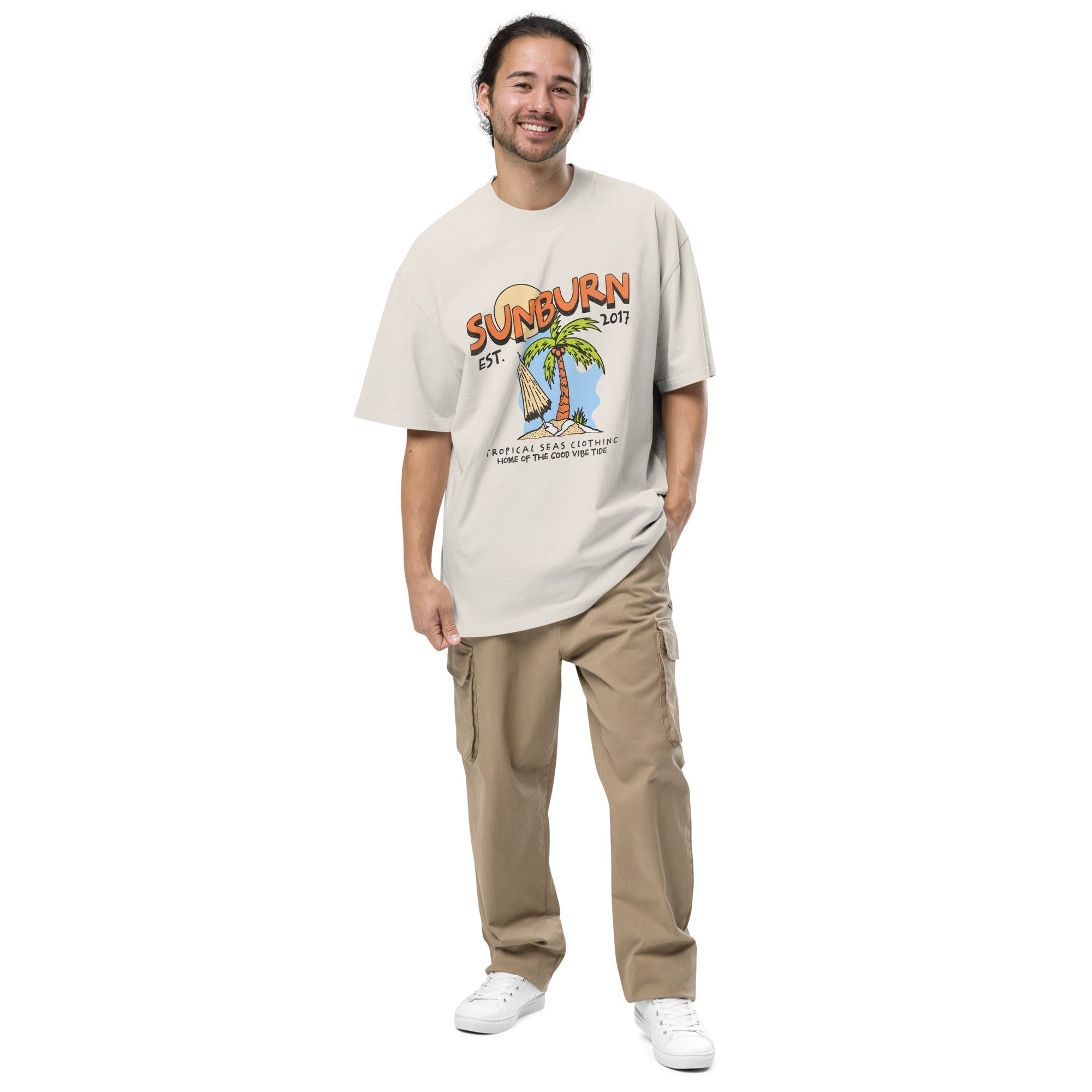 Oversized faded Tropical Sunburn t-shirt - Luna BR wear co.