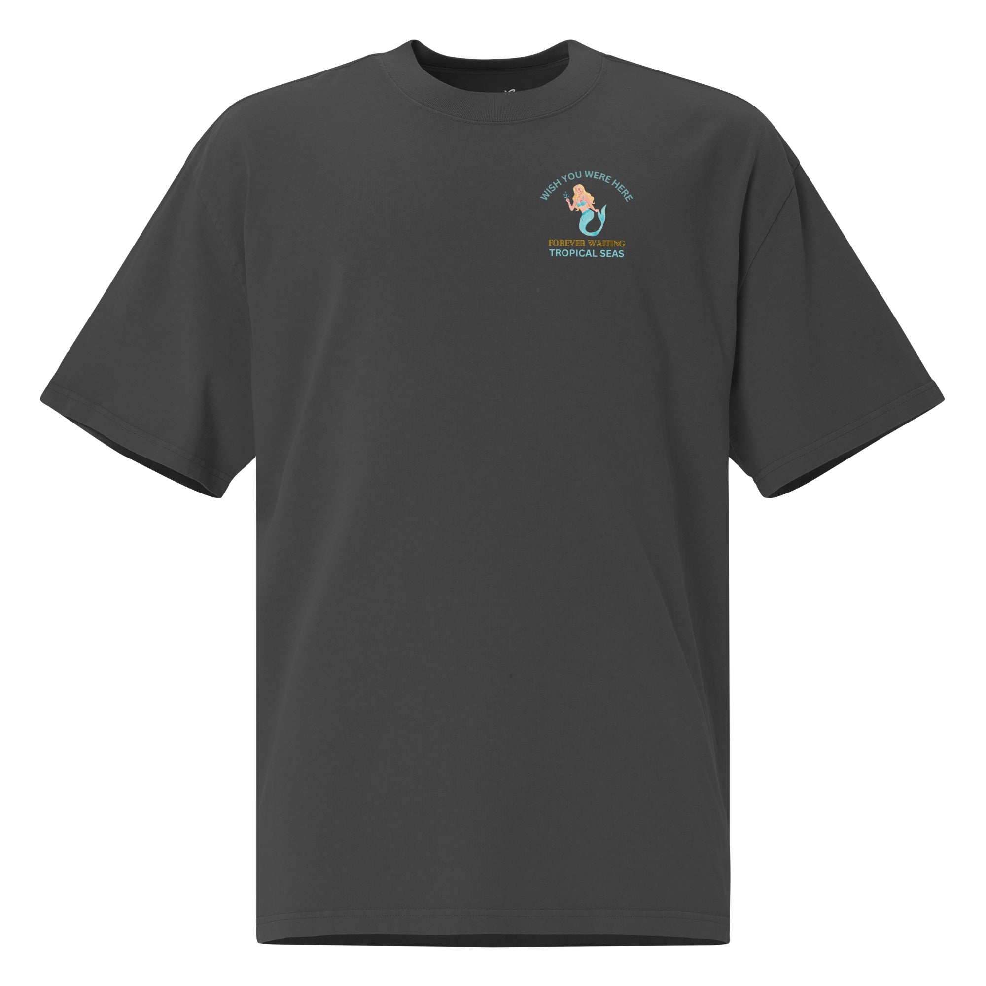 Oversized Waiting Mermaid Faded t-shirt - Luna BR wear co.