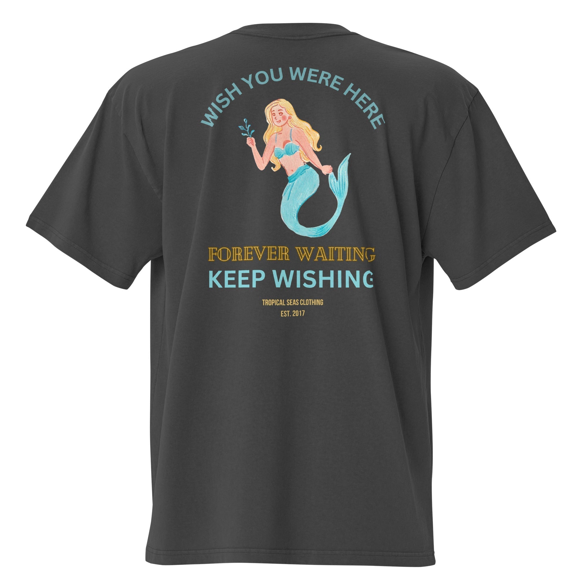 Oversized Waiting Mermaid Faded t-shirt - Luna BR wear co.