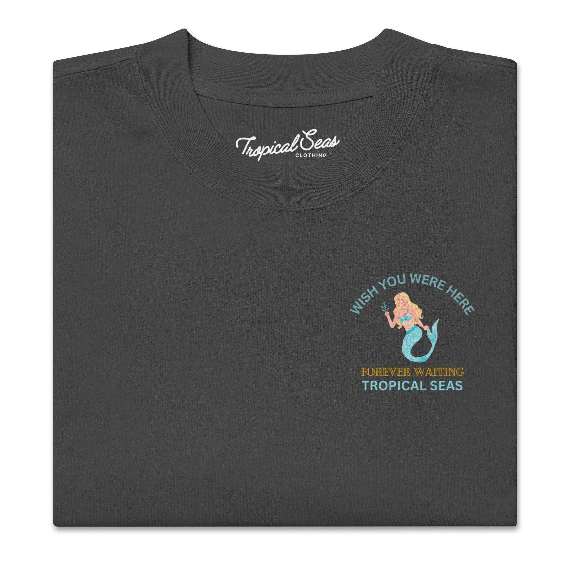 Oversized Waiting Mermaid Faded t-shirt - Luna BR wear co.