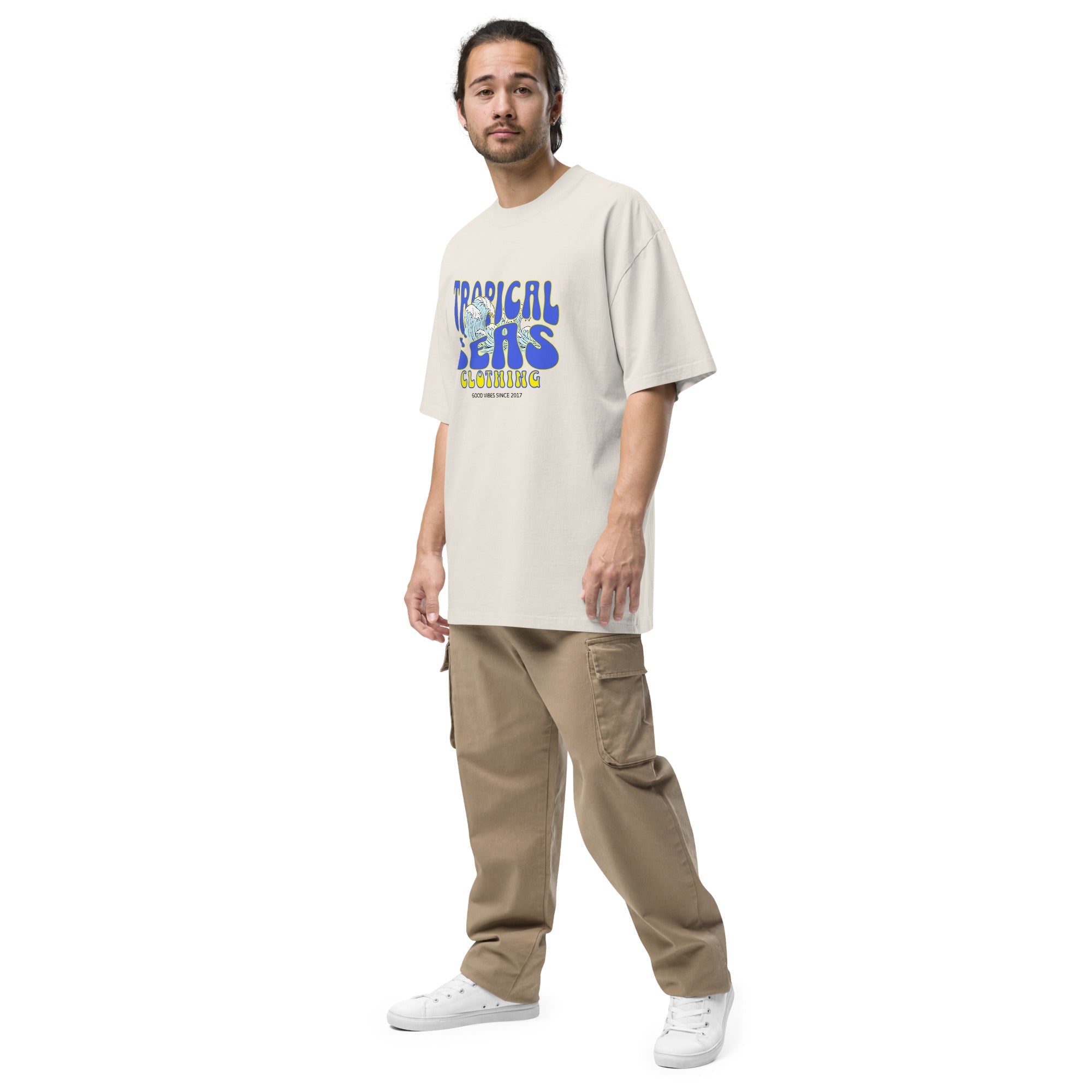 Oversized Wild Tropical Seas faded t-shirt - Luna BR wear co.