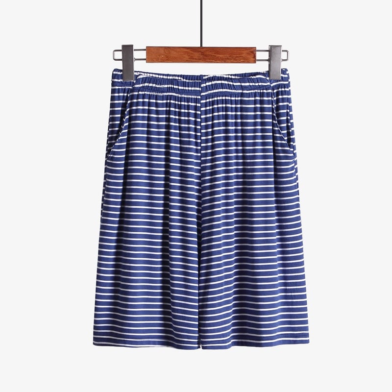 Plus Size Striped Loose Fitting Loungewear Shorts - Luna BR wear co.