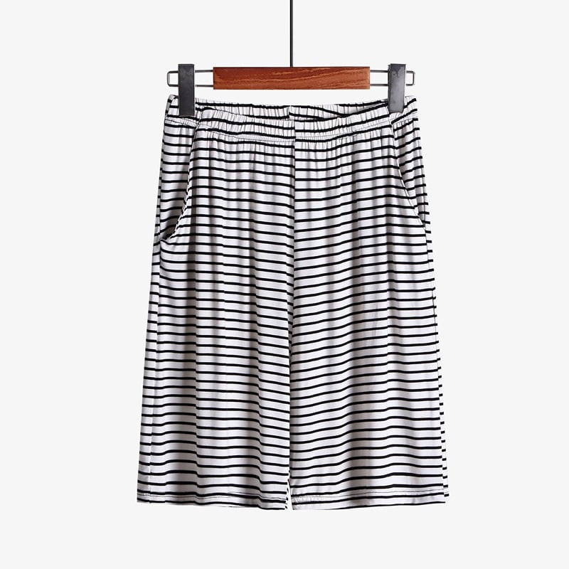 Plus Size Striped Loose Fitting Loungewear Shorts - Luna BR wear co.