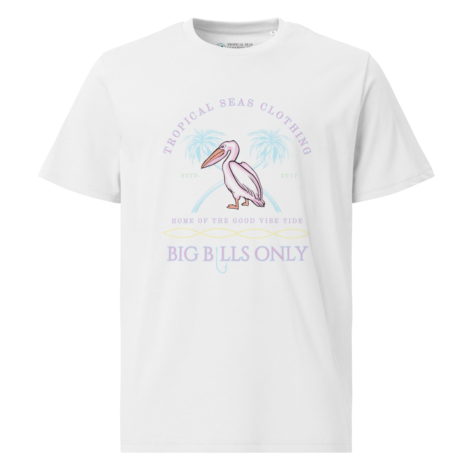 Premium Men's Tropical Pelican Organic Cotton T-Shirt – Sustainable Comfort with Coastal Style - Luna BR wear co.