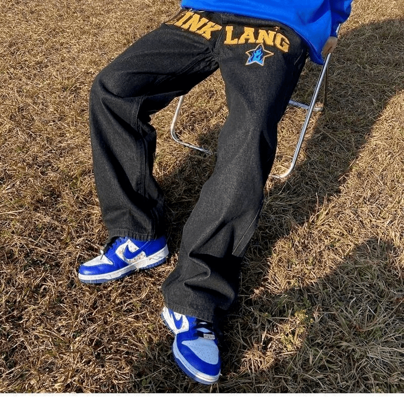 Retro American Hip-Hop Wide Leg Jeans for Men - Luna BR wear co.