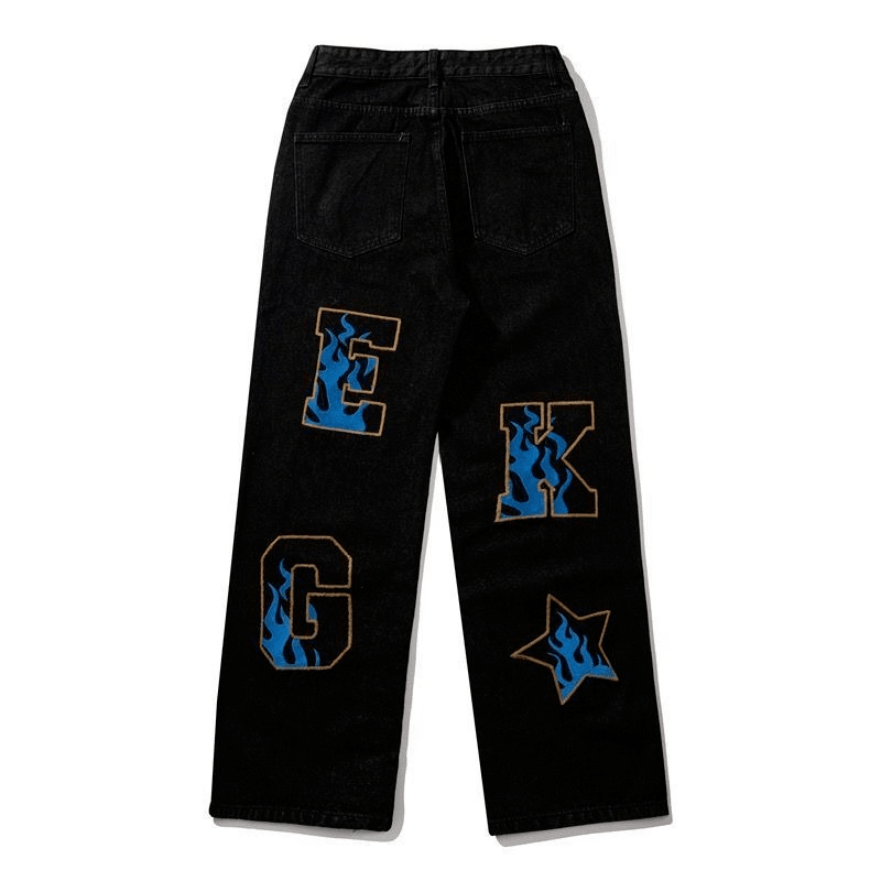 Retro American Hip-Hop Wide Leg Jeans for Men - Luna BR wear co.
