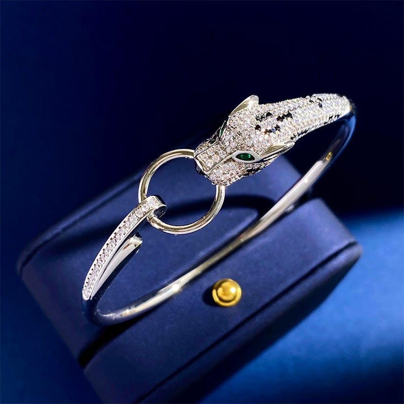Rose Gold Leopard Diamond Ring Bracelet - Luna BR wear co.