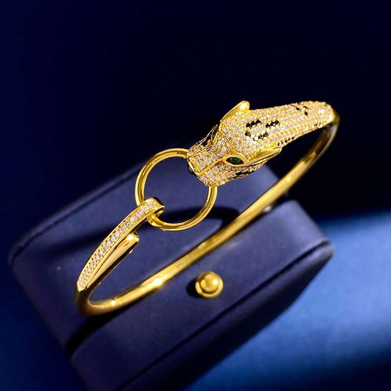 Rose Gold Leopard Diamond Ring Bracelet - Luna BR wear co.