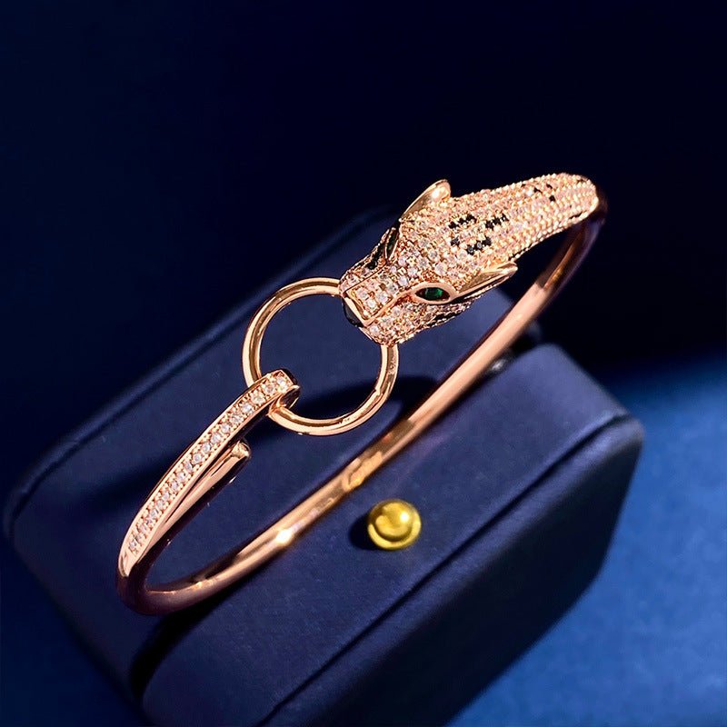 Rose Gold Leopard Diamond Ring Bracelet - Luna BR wear co.