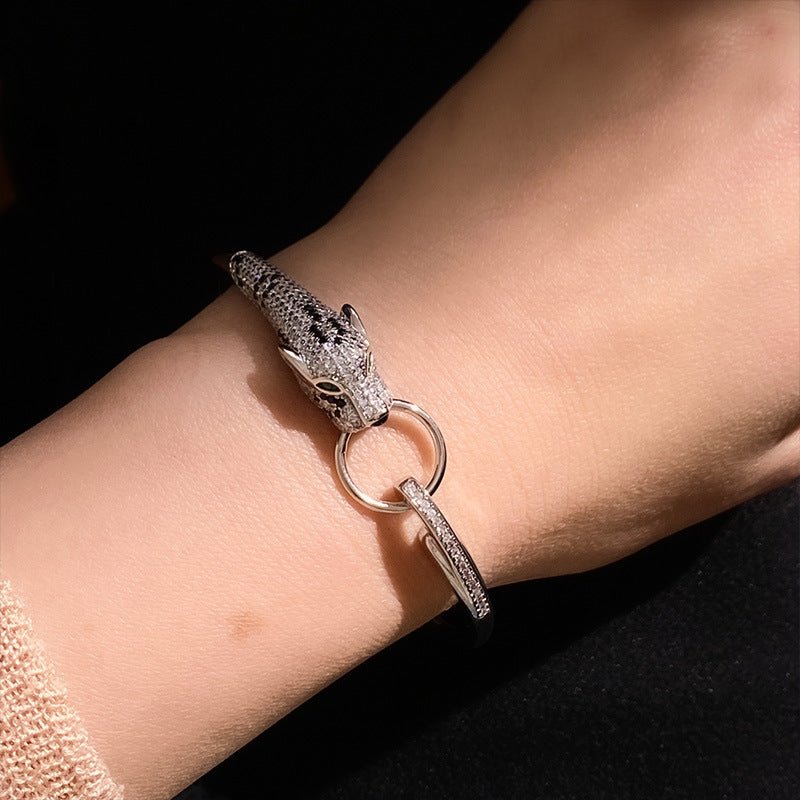 Rose Gold Leopard Diamond Ring Bracelet - Luna BR wear co.