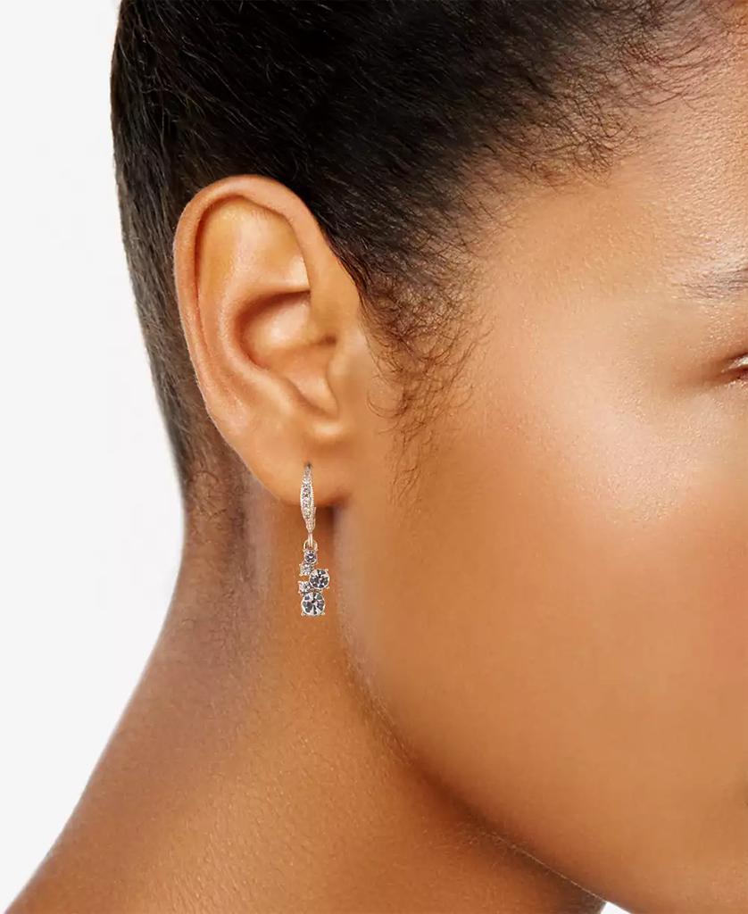 Silver-Tone 2-Pc. Set Stone Scatter Cluster Cuff Bangle Bracelet & Matching Drop Earrings - Luna BR wear co.