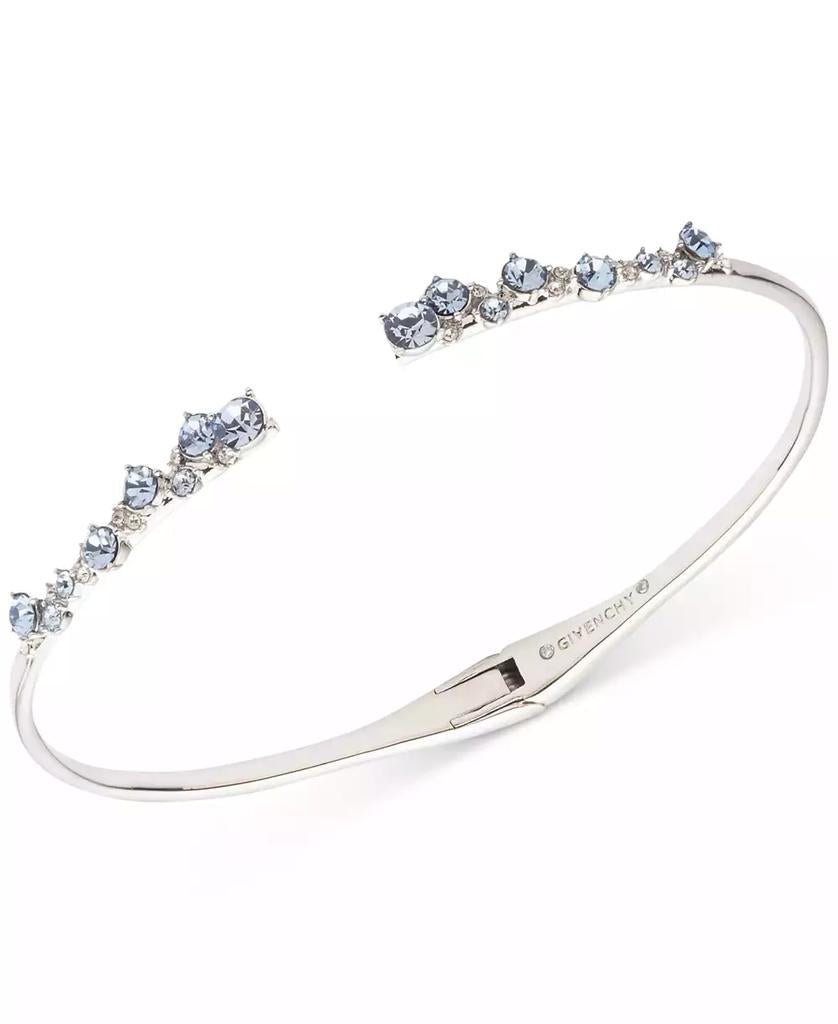 Silver-Tone 2-Pc. Set Stone Scatter Cluster Cuff Bangle Bracelet & Matching Drop Earrings - Luna BR wear co.