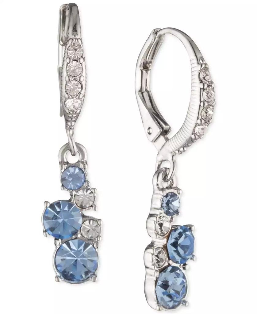 Silver-Tone 2-Pc. Set Stone Scatter Cluster Cuff Bangle Bracelet & Matching Drop Earrings - Luna BR wear co.