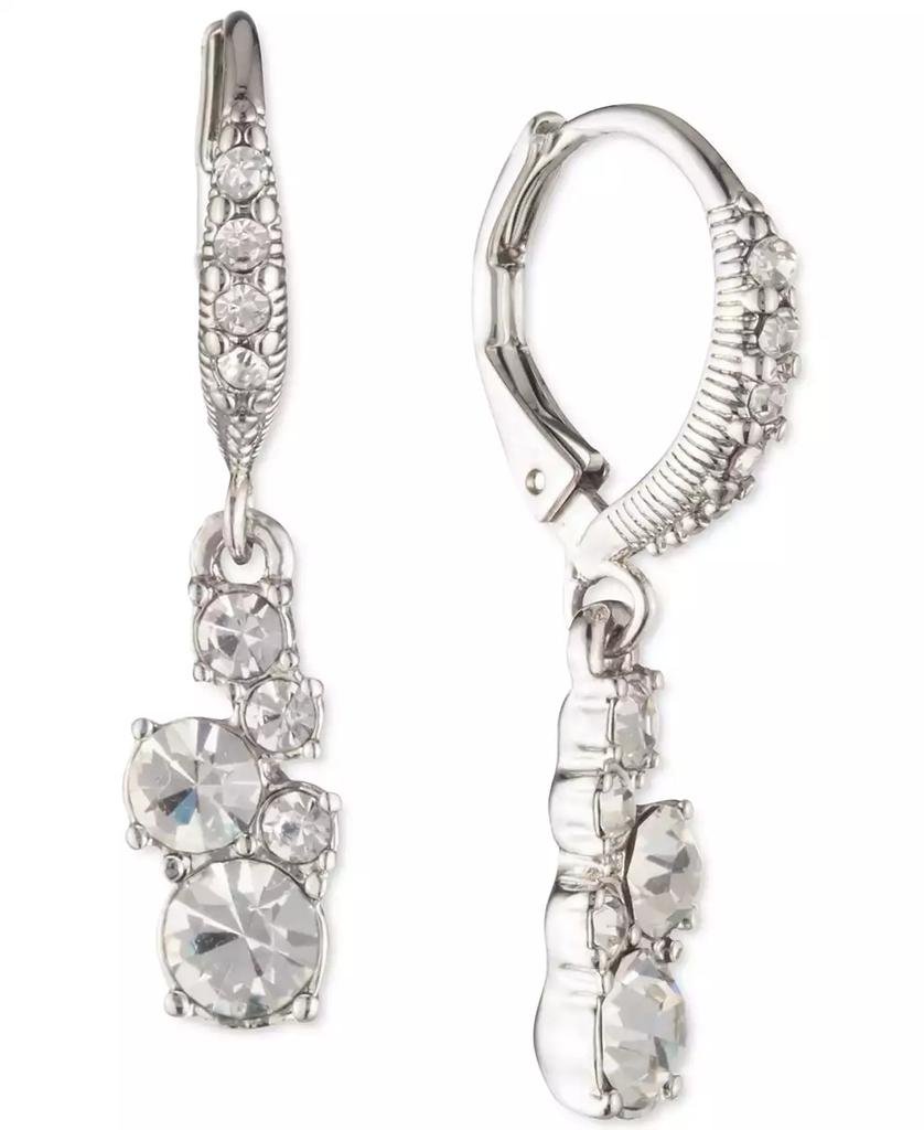 Silver-Tone 2-Pc. Set Stone Scatter Cluster Cuff Bangle Bracelet & Matching Drop Earrings - Luna BR wear co.