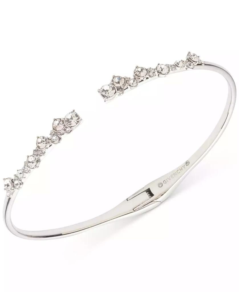 Silver-Tone 2-Pc. Set Stone Scatter Cluster Cuff Bangle Bracelet & Matching Drop Earrings - Luna BR wear co.