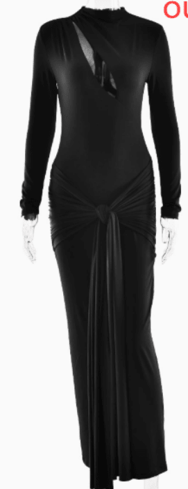Split Hollow Long Sleeve Dress - Luna BR wear co.
