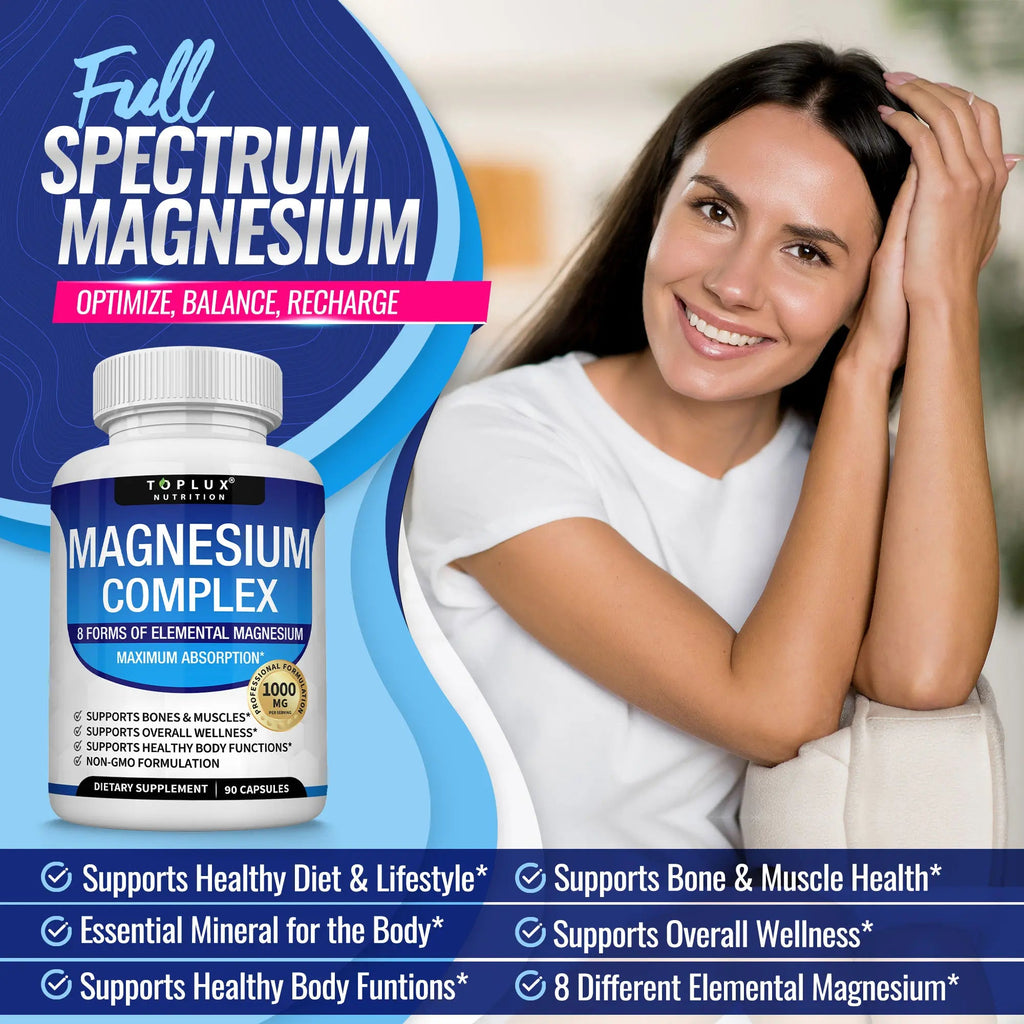 Toplux Magnesium Complex 8 Essential Magnesium Supplement - XIOR LUXE