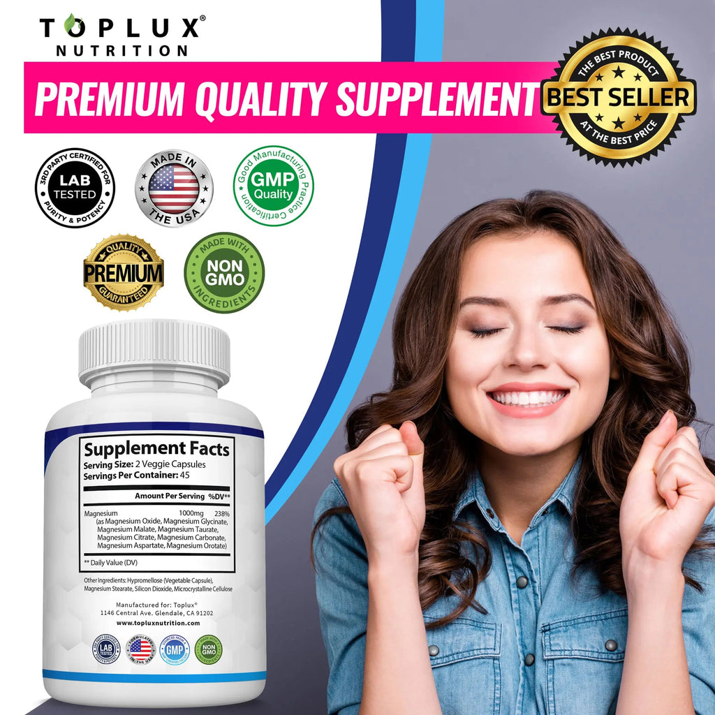 Toplux Magnesium Complex 8 Essential Magnesium Supplement - XIOR LUXE