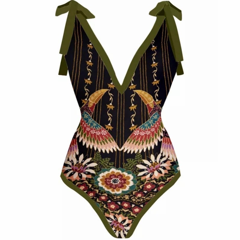 Vintage Women's Printed One Piece Swimsuit - Luna BR wear co.