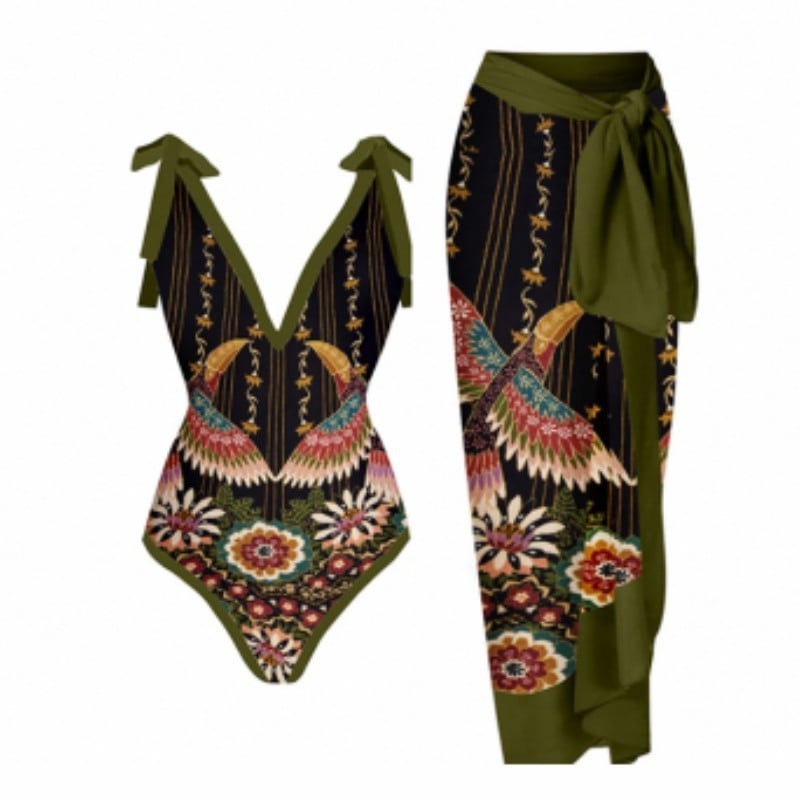 Vintage Women's Printed One Piece Swimsuit - Luna BR wear co.