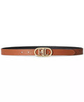 Women's Logo Reversible Skinny Leather Belt - Luna BR wear co.