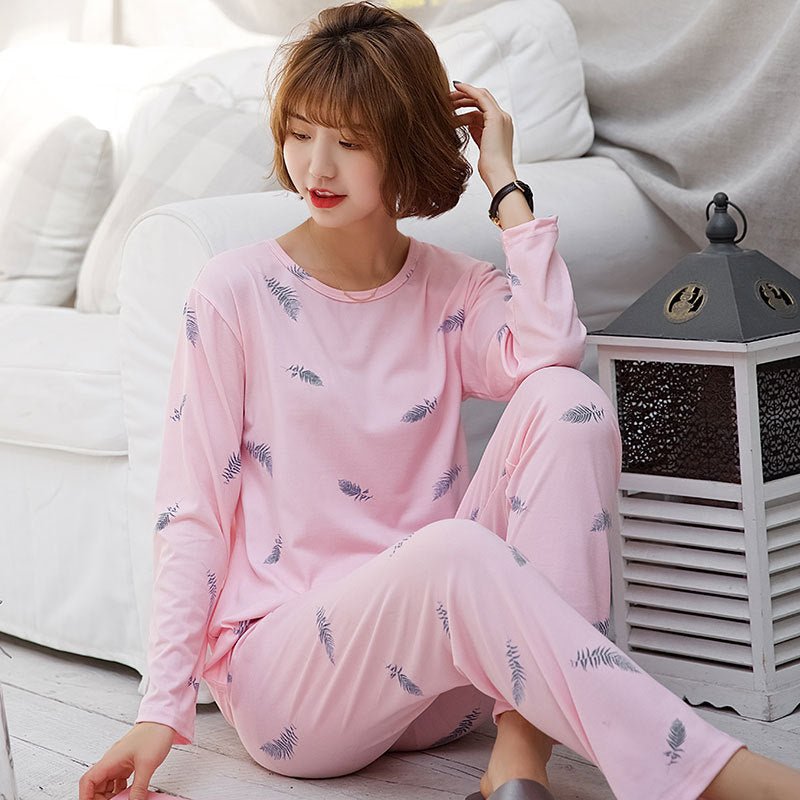 Women's Long-Sleeved Pajama Set in Cute Design - Luna BR wear co.